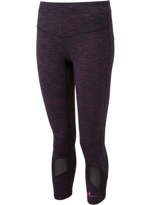 Ronhill Womens Infinity Crop Tight_Front_Dark_Purple_Marl_1001.jpg