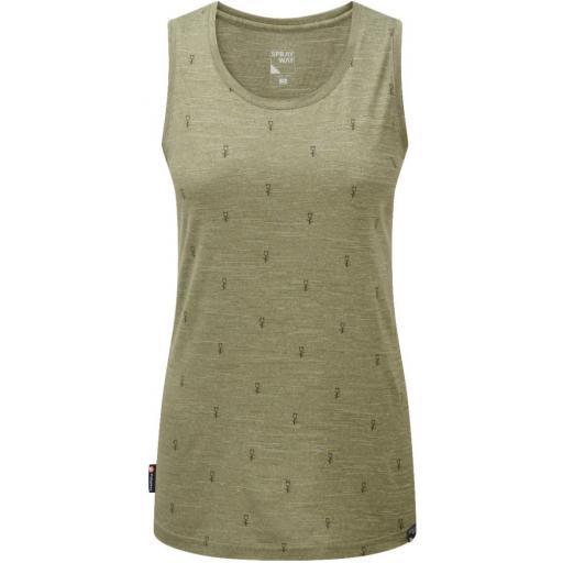 Sprayway Womens Thistle Vest Hiking & Travel Top - L Green