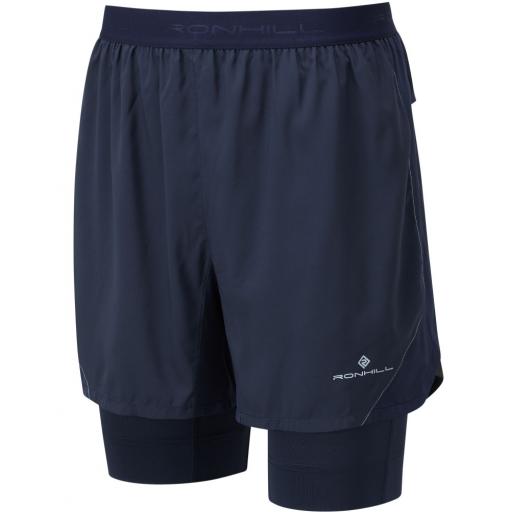 Ronhill Men's Tech Revive Twin Skin Lightweight Running Shorts - Blue