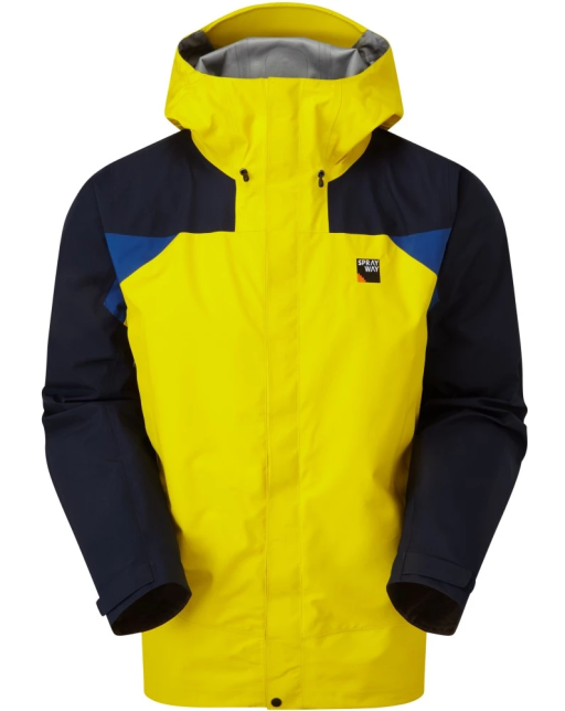 Sprayway Mens Torridon Waterproof Jacket Front Lightning Yellow Blazer Blue Yukon