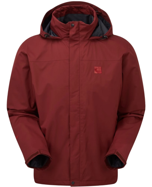 Sprayway Mezen Mens Waterproof Jacket Deep Redwood Front