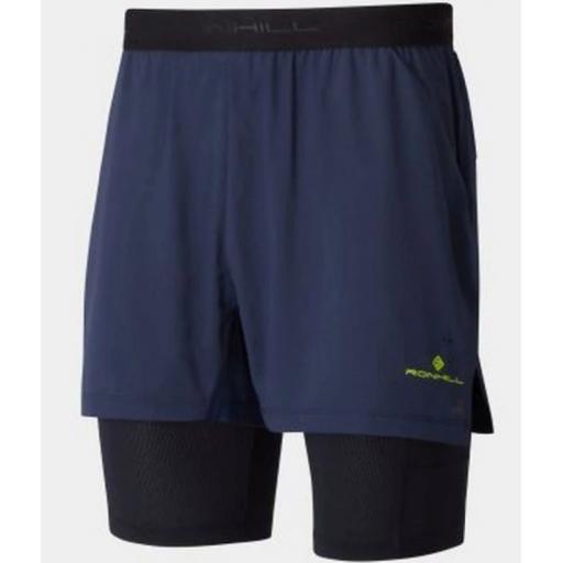 Ronhill Tech Ultra Twin Skin Running Shorts Mens - Navy Blue / Black