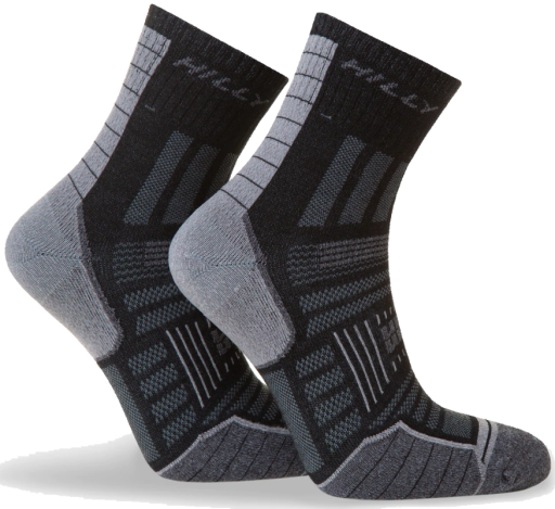 Hilly Twin Skin Socks Black Grey Marl Side