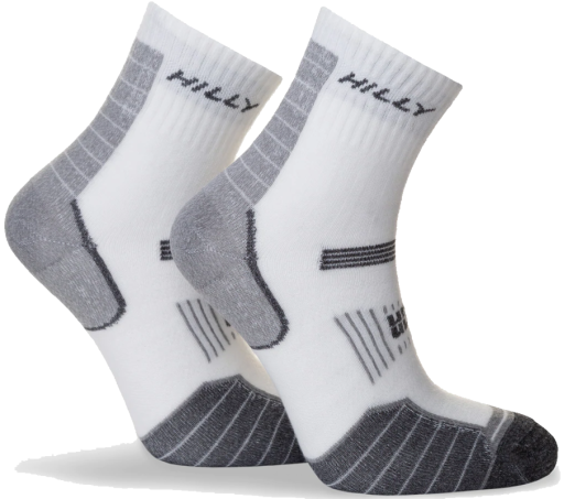 Hilly Socks Mens Twin Skin Anklet White Grey Marl Side2.png