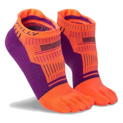 Womens Toe Socks for Running, Hilly Mono Skin Socklet Orange