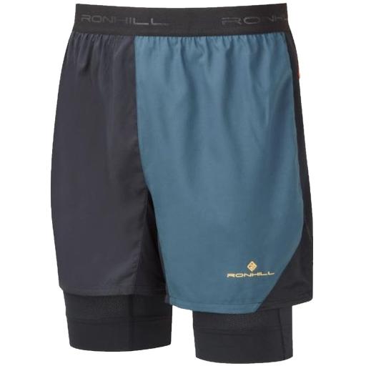 Ronhill Twin Shorts Mens Tech Revive - Peacoat Grey / Black